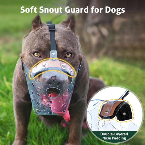 Bozal Transparente Para Pitbull Rottweiler Talle Xl