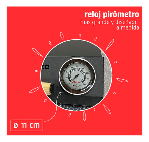 Imagen 8 de 9 de Horno Pizzero Portatil Muzza Pizza A La Piedra 4 Hornallas