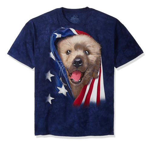 The Mountain Patriotic Golden Pup - Camiseta Para Adulto, Co