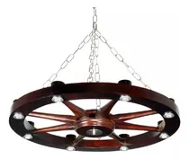 Comprar Lampara Colgante Led Rueda De Carro Madera Iluminacion C\u002Flam