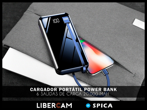 Imagen 6 de 6 de Power Bank Cargador Portatil 20000mah Spica Sw-400 Bateria