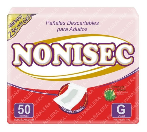 100 Pañales Nonisec 25% Más De Gel Talle Grande