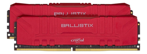 Memoria RAM Ballistix gamer color red 16GB 2 Crucial BL2K8G36C16U4RL