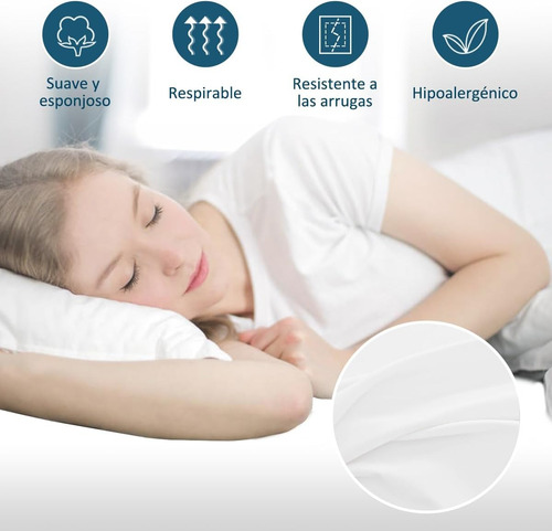 Juego De Sábanas De 4 Piezas Sábanas Matrimonial Queen Blanco-queen Liso