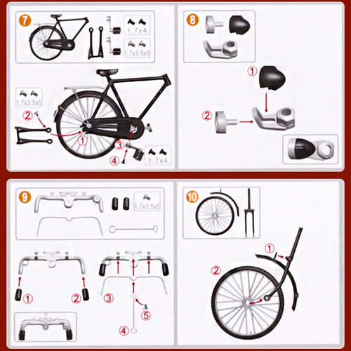 Diy Montaje Modelo De Bicicleta, Simulación Mini Modelo