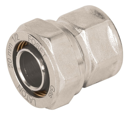 Conector Para Pealpe, 3/4¨, Con Rosca Hembra, Foset 45934 Color Plateado