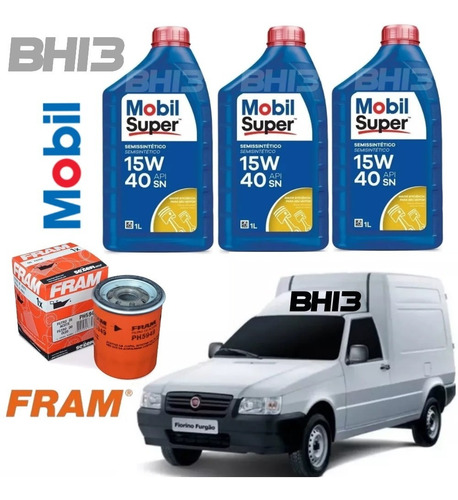 Kit Troca Óleo Fiorino Mobil 15w40 Filtro De Óleo Ph5949