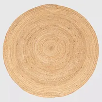 Comprar Alfombra Yute Natural Redonda 120 Cms Decoración Interior Ancho 120 Cm Color Marrón Claro Diseño De La Tela Liso Largo 120 Cm