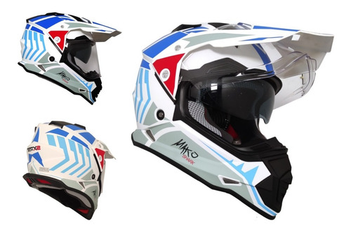 Casco Tech X2 Mako Doble Proposito Cross Visor Certificado