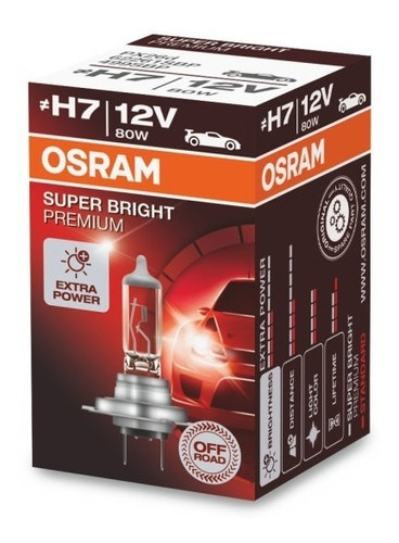 H7 Super Osram 12v 80w Luz Baja O Alta 62261 Px26d Premium