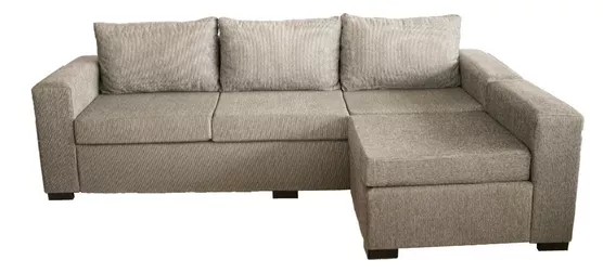 Sofa Living Tres Cuerpos 240cm Chenille O Cuero Rio Camastro