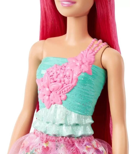 Barbie Princesas Dreamtopia Cabelo Rosa Escuro Hgr13 Mattel