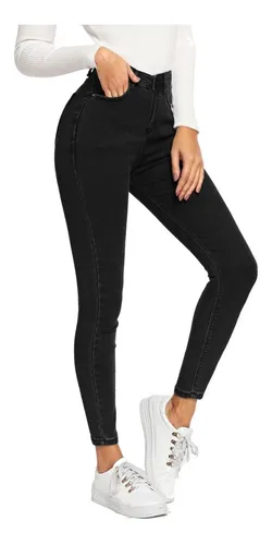 Jeans Negros Vaqueros Mujer Ajustados Con Bolsillo Lateral Meses