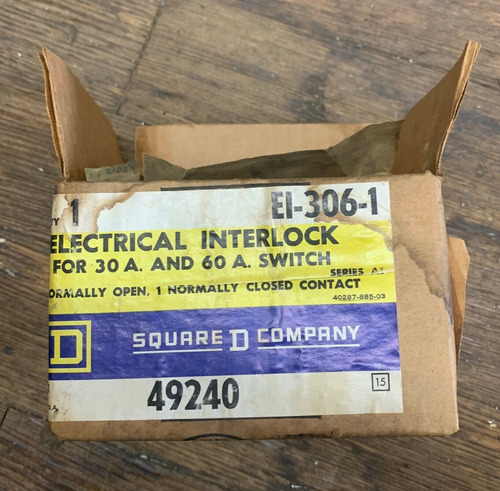 Square D Ei-306-1 49240 Electrical Interlock For 30a And Ssm