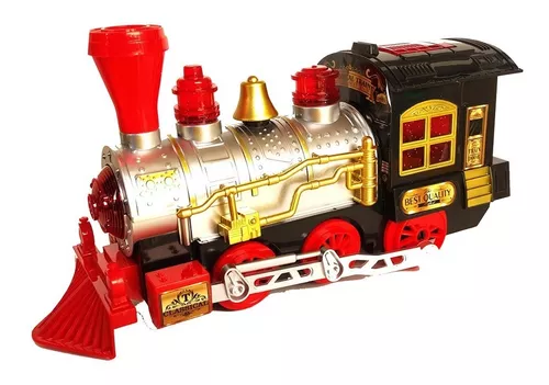 Trem locomotiva solta fumaça brinquedo 