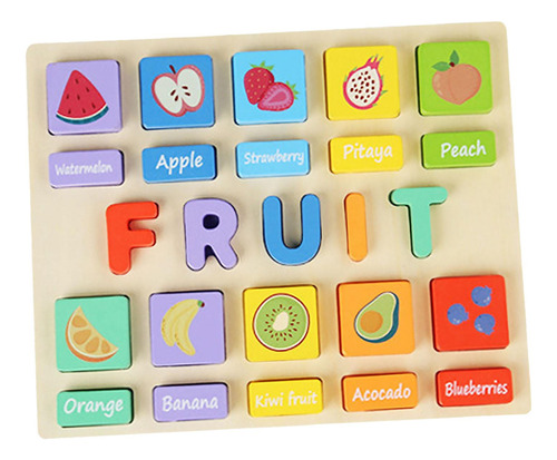 Juego De Rompecabezas Montessori, Juguete De Bloques Fruta