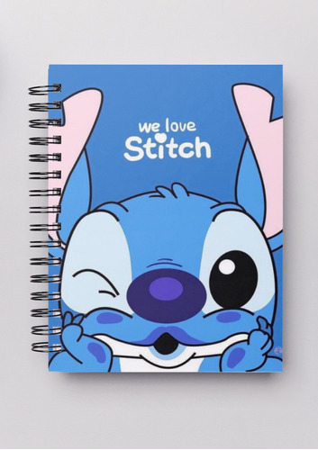 Cuaderno A5 Stitch 100 Hojas Tapa Dura Anillado
