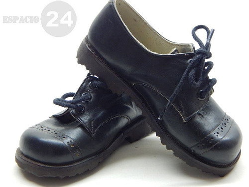 Zapatos Vintage Para Niño Cuero Color Negro Talle 19 Nuevos