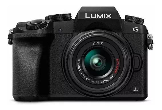 Panasonic Lumix G Kit G7K + lente 14-42mm II ASPH DMC-G7K sin espejo color negro