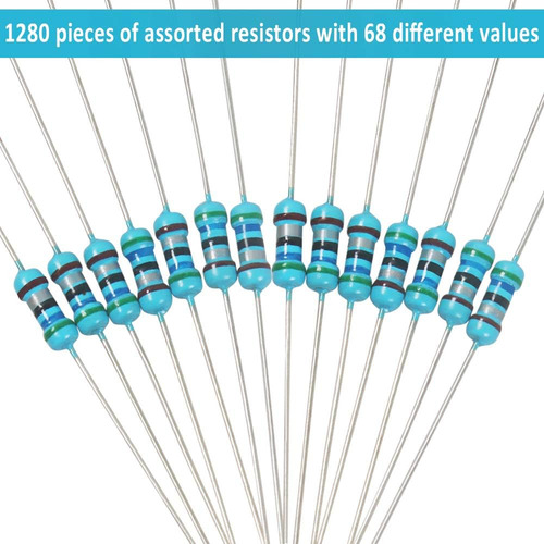 Kit De Resistencias De 1280 Piezas De 64 Valores, Resiste...