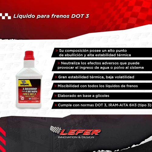 Líquido Para Frenos Tipo 3 Dot 3 Sintético 200 Cm3 Bardahl