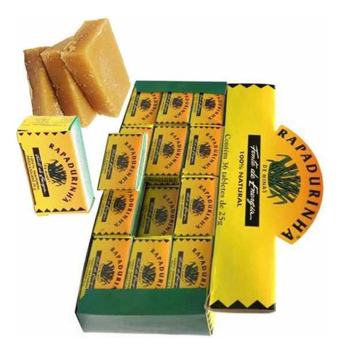 Rapadurinha De Mina 36 Unidade De 24g Rapadura 100% Natural