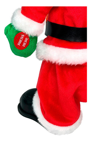 Papai Noel 32cm Musical Dançarino Mexe O Bumbum Natal Cor Vermelho