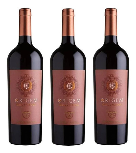 Imagem 2 de 3 de Kit 03 Unidades Vinho Origem Carménère Casa Valduga - 750ml