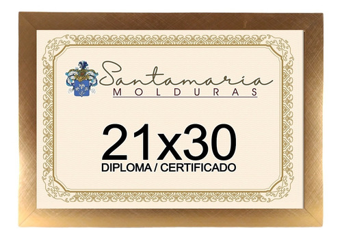 Imagem 3 de 6 de Kit 4 Molduras Porta Diploma Certificado A4 21x30 Dourado
