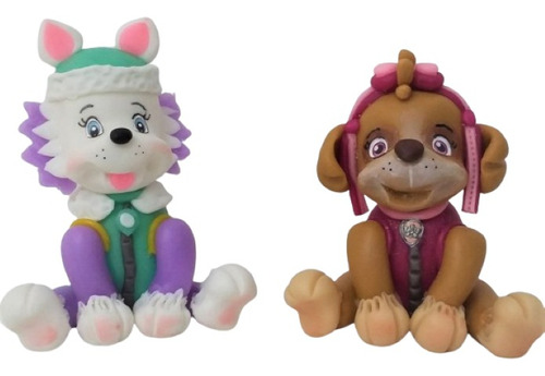 Adorno Everest Y Skye (paw Patrol) En Porcelana Fria 