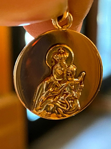 Medalla Oro 18k Virgen Del Carmen Unisex Garantia Joyer Luli