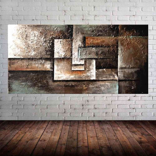 Quadro Pintura Tela Abstrato Moderno Cod 2028 Cor Conforme a foto Cor da armação 80cm (A) x 160cm (L)
