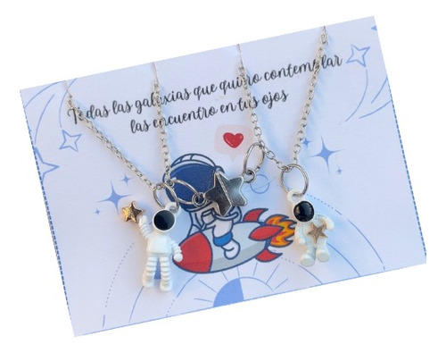 Collares Para Compartir Parejas, Amistad Astronautas Iman