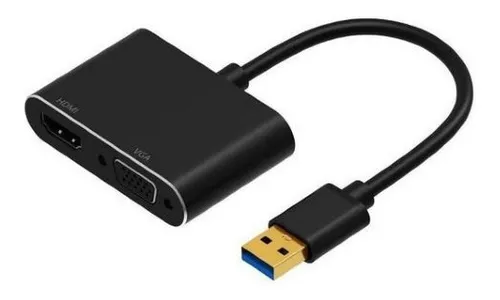 Adaptador USB 3.0 a HDMI/VGA, admite resolución de video Full HD de  1920x1080, admite Windows