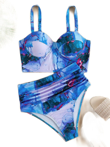 Traje De Baño Dos Piezas Tiedye A Shein Importado