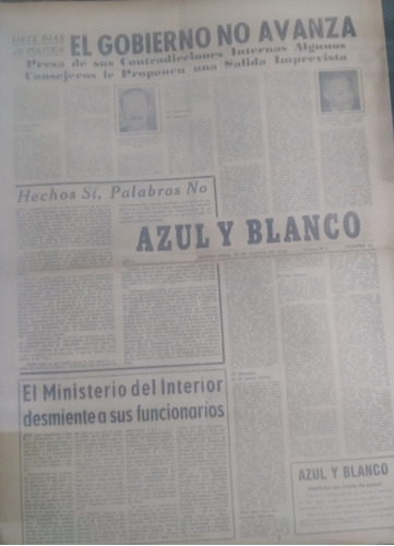 Diario Azul Y Blanco 19/8/1956 El Gobierno No Avanza