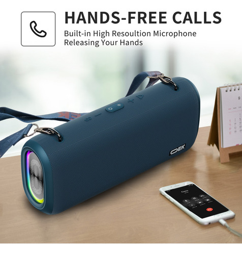 Caixa De Som Portátil Bluetooth Subwoofer Oek 60w Boombox