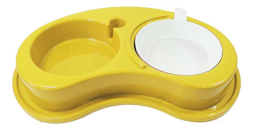 Comedouro Plastico Anti-formiga Luxo Duplo - G (amarelo)