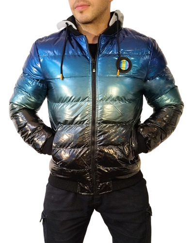 Campera Inflada Reversible Hombre Metálica Suprkzxn Capucha