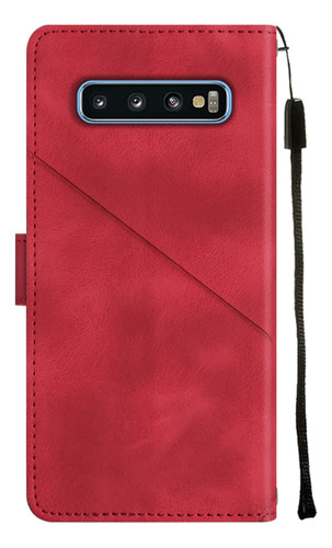 Funda Tipo Cartera Con Tapa En Relieve Para Samsung S10/s10