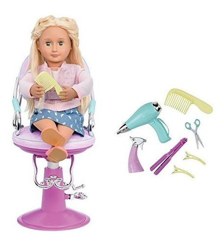 Nuestra Generacion Purple Salon Chair Con Corazones 18 Doll