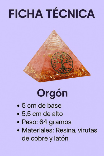 Orgón Pirámide Energía Egipcia Armonización Protección Hkt Rosado Y Blanco