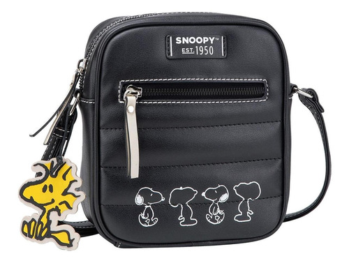 Bolsa Pequena Transversal Snoopy Woodstock Sp2290pt Preto