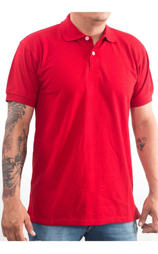 Camiseta Polo Polialgodon Hombre Rojo Talla L