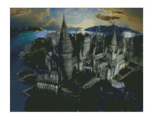 Imagen 3 de 3 de Kit Pintura 5d Para Punto Cruz Diseño Castillo Harry
