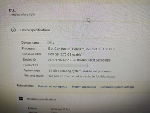 Pc Dell Optiplex 7010 Mff Core I5 Ram 8gb M2 512gb W11p (Usado)