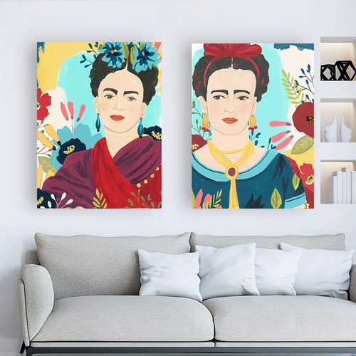 Cuadros Frida Kahlo Canvas Estilo Galería Modernos Mexicanos Color Multicolores Armazón Bastidor