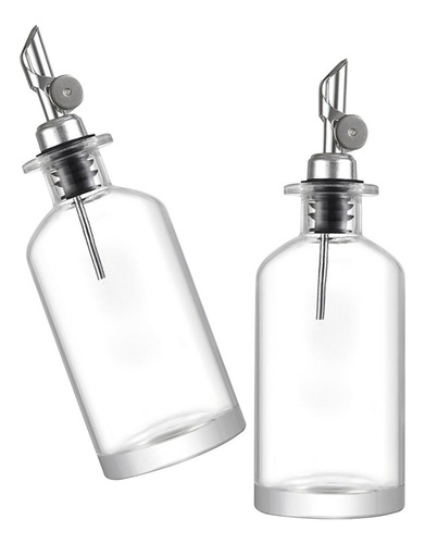Botellas De Aceite De Oliva Vinagre Titular Plata 350ml