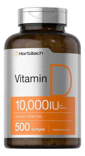 Vitamina D3 250 Mcg (10000 Iu) X 500 Softgels | Horbaach