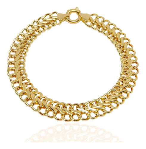 Pulseira Lacraia Grossa Ouro 18k 750 20 Cm 11 Mm
